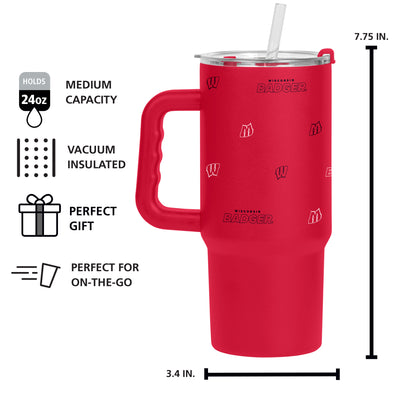 Wisconsin 24oz Step And Repeat Tumbler w/Handle