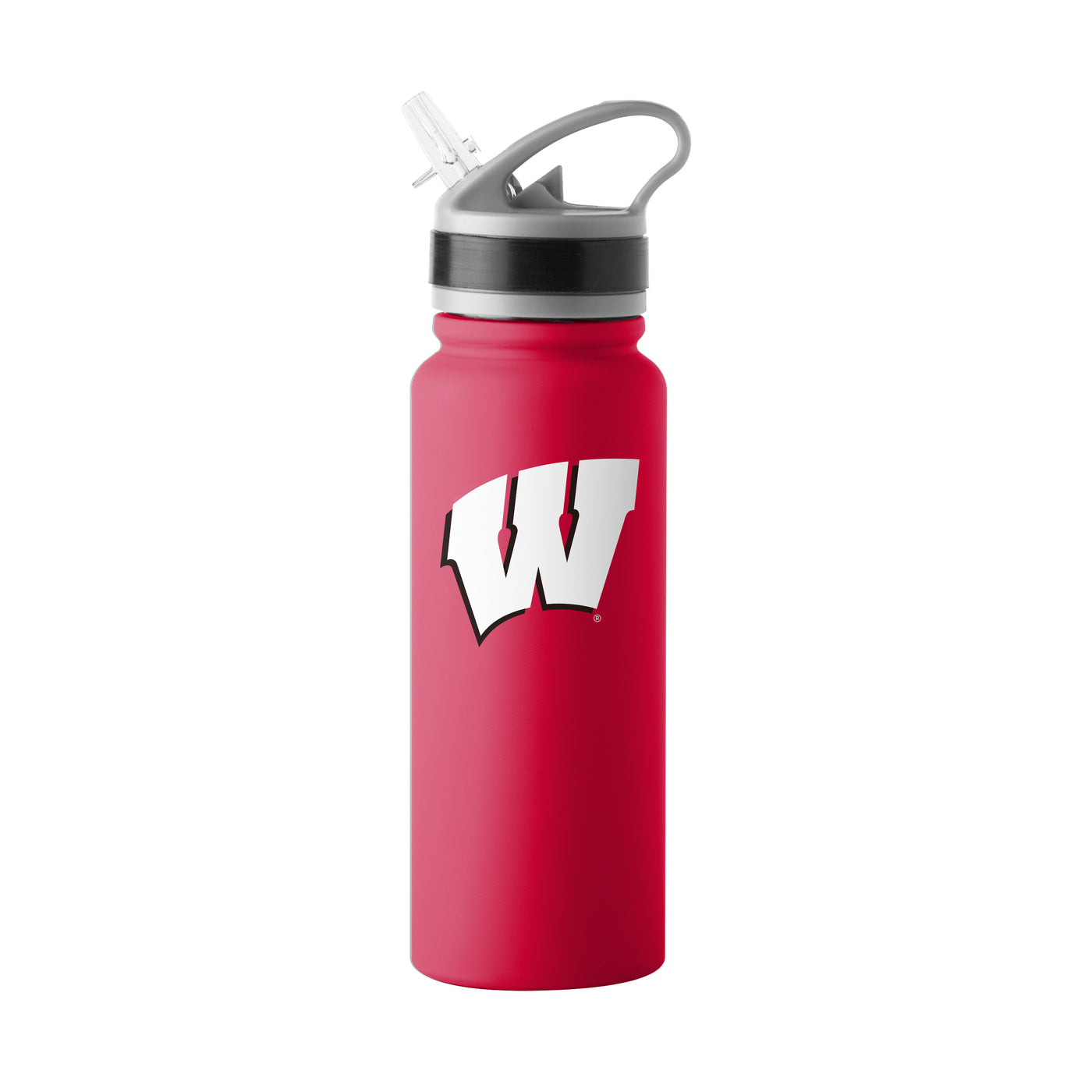 Wisconsin 25oz Campus Color Letterman Stainless Single Wall Flip Top Bottle
