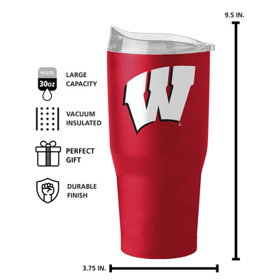 Wisconsin 30oz Flipside Powder Coat Tumbler - Logo Brands