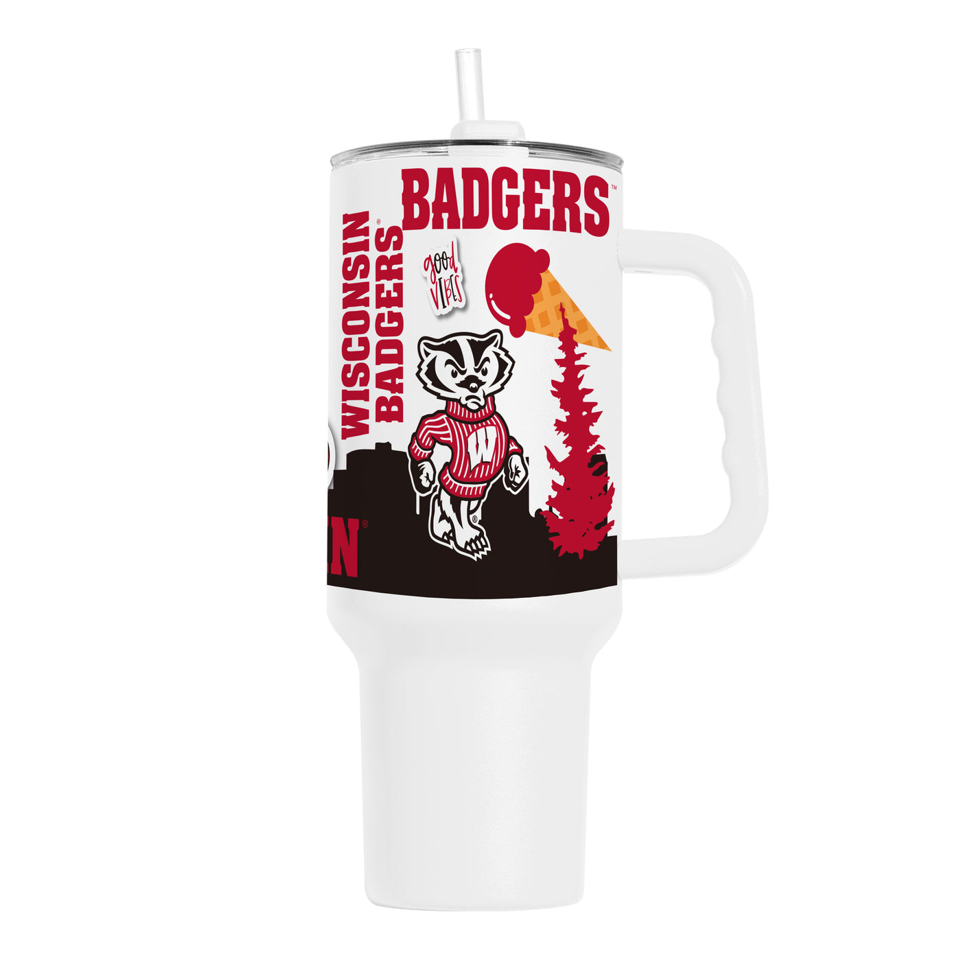 Wisconsin 40oz Native Powder Coat Tumbler