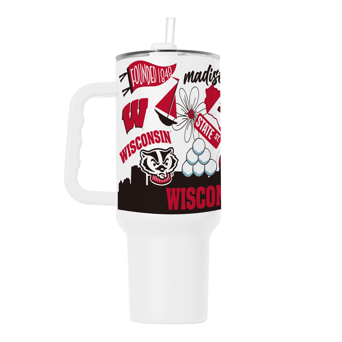 Wisconsin 40oz Native Powder Coat Tumbler