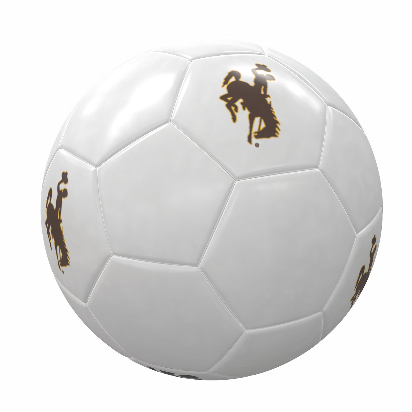 Wyoming White Soccer Ball f/ Primary Logo