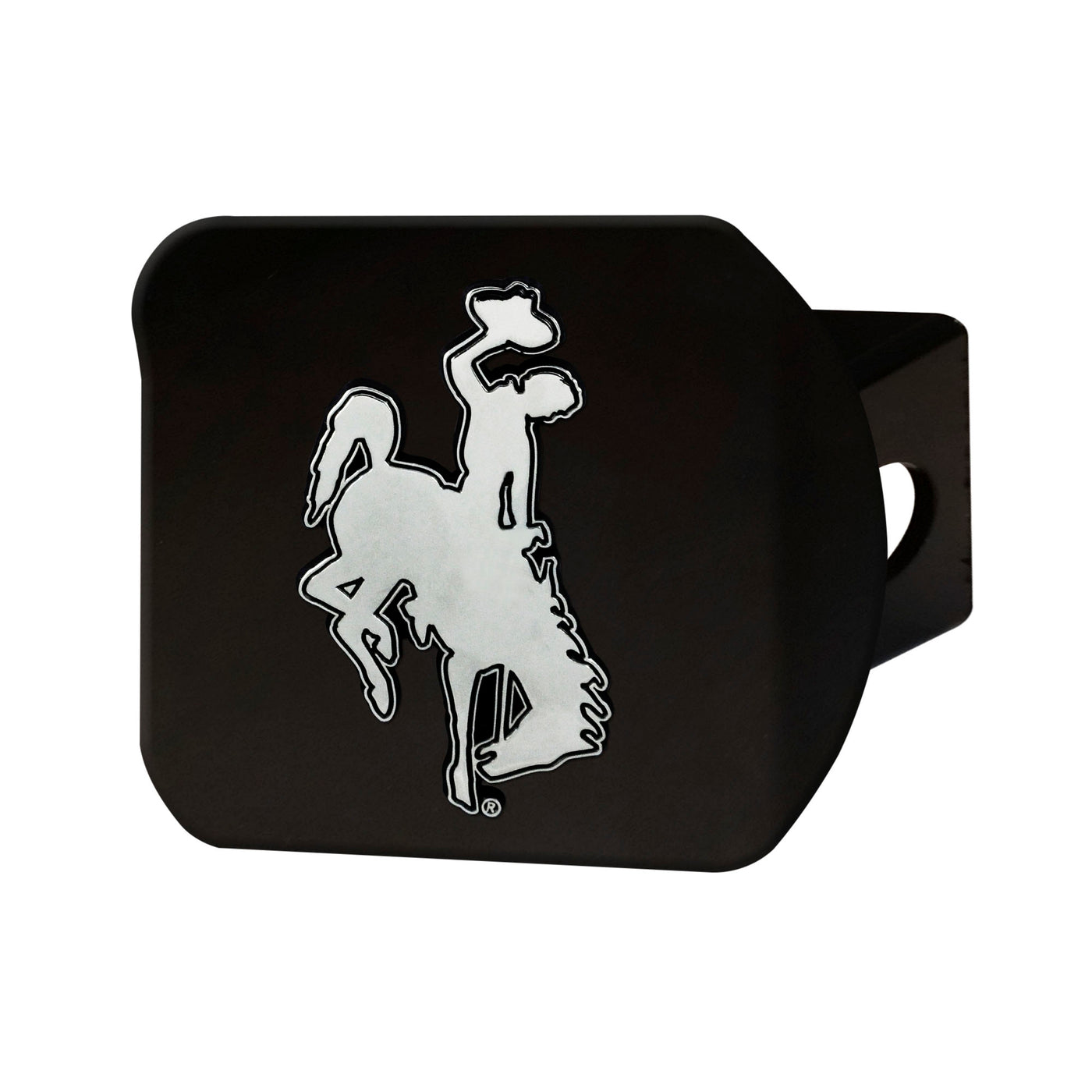 University of Wyoming Chrome on Black Hitch Cover