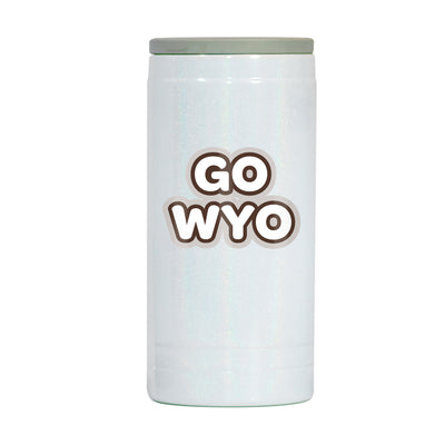 Wyoming 12oz Bubble Iridescent Slim Coolie - Logo Brands