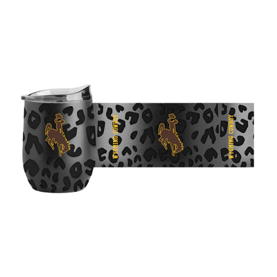 Wyoming Leopard 16oz Black Powdercoat Curved Beverage