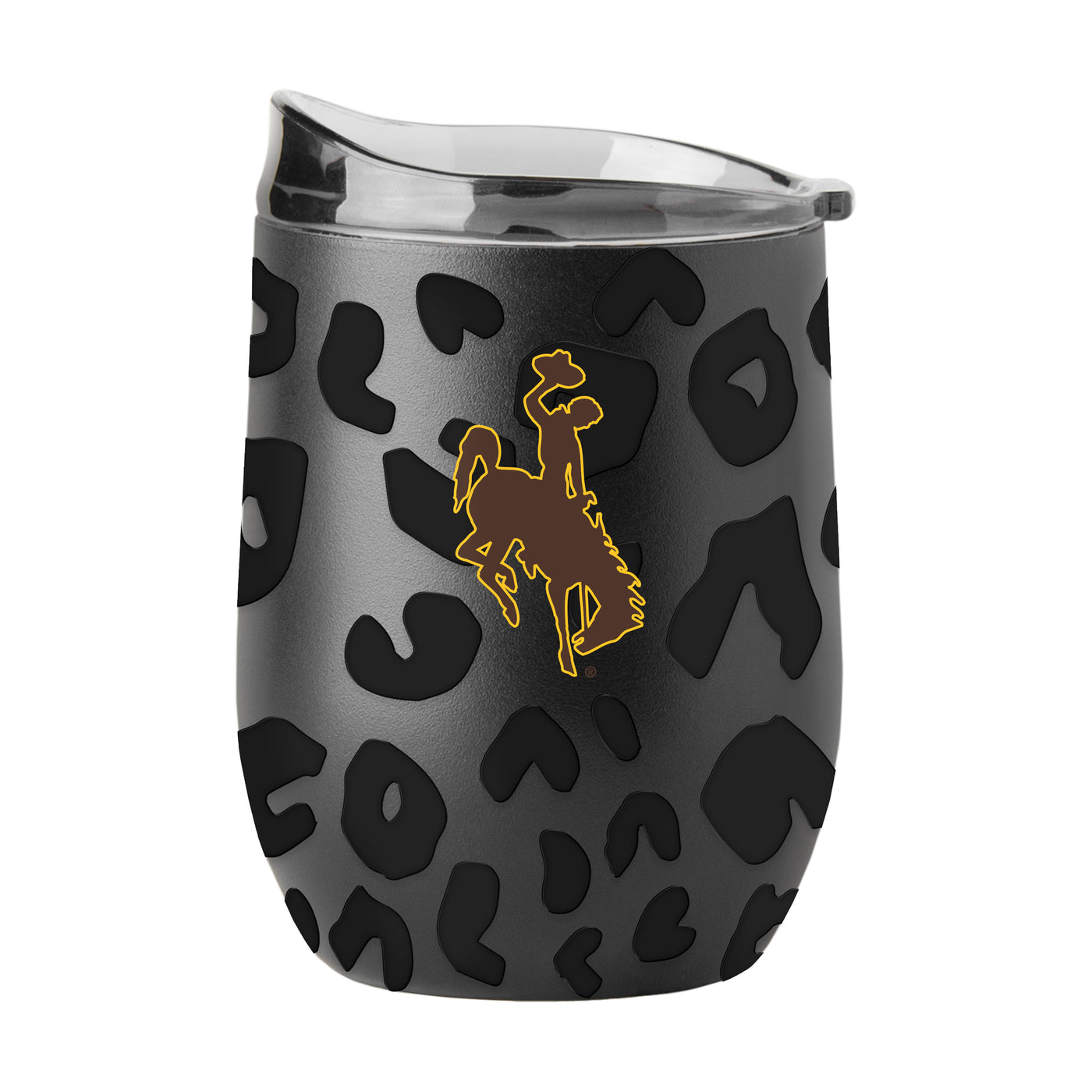 Wyoming Leopard 16oz Black Powdercoat Curved Beverage