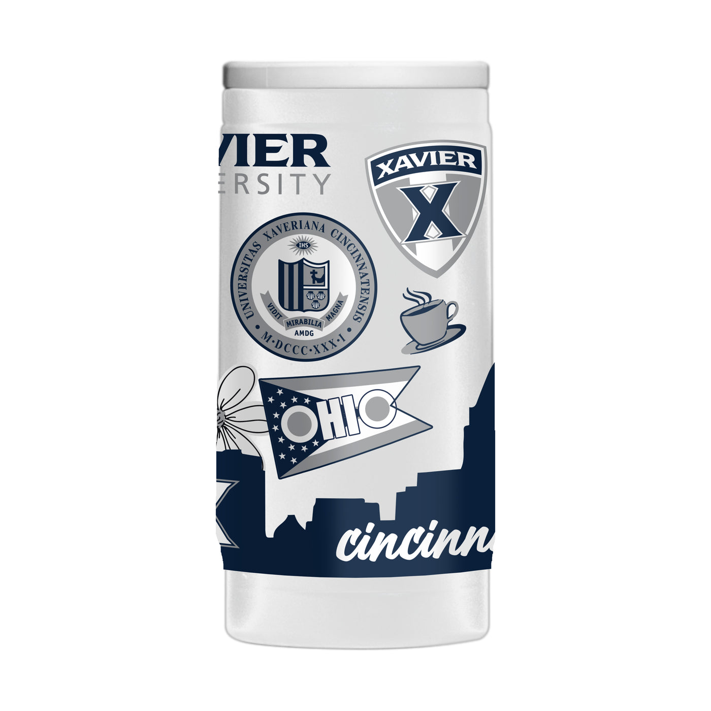 Xavier 12oz Native Powder Coat Slim Can Coolie