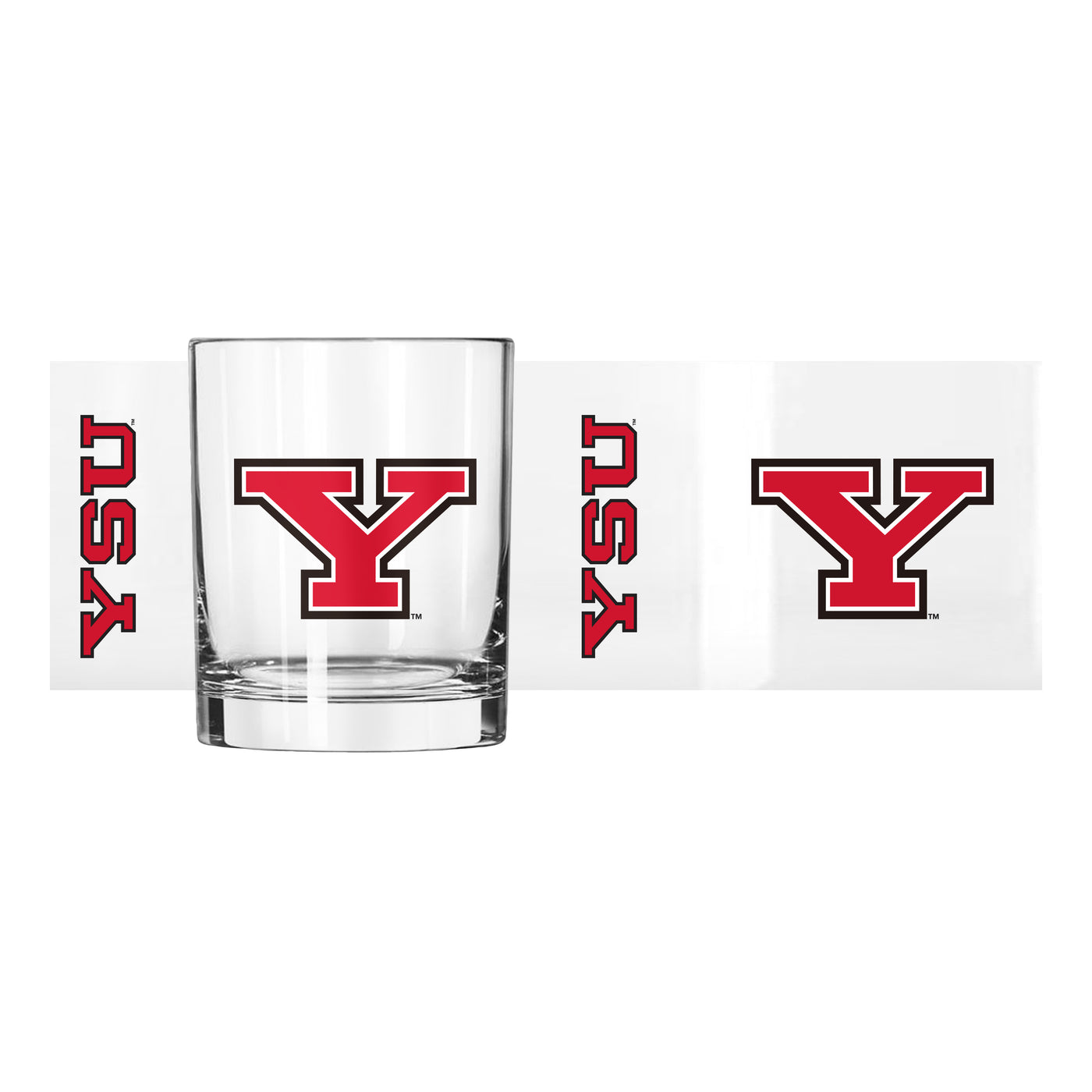 Youngstown State 14oz Gameday Rocks Glass