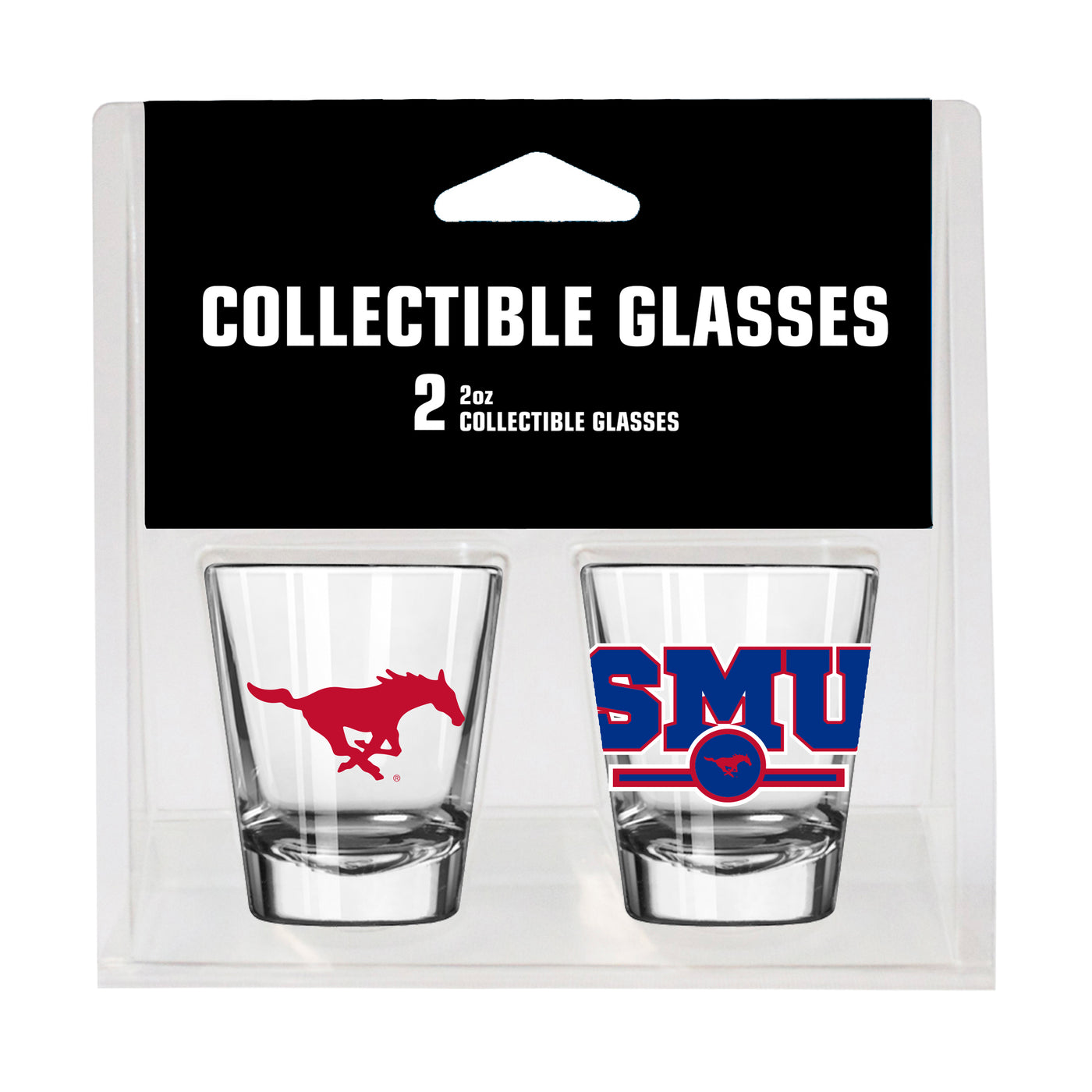 SMU Campus Colors 2oz Letterman Shot Glass 2 Pack