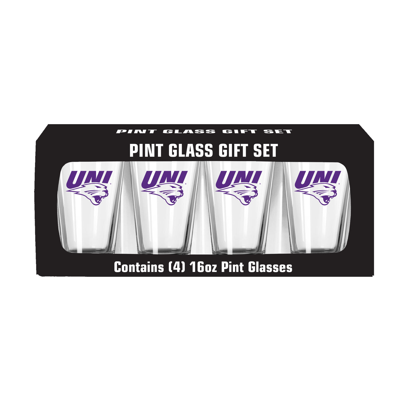 Northern Iowa 16oz Gameday Pint Glass 4 Pack