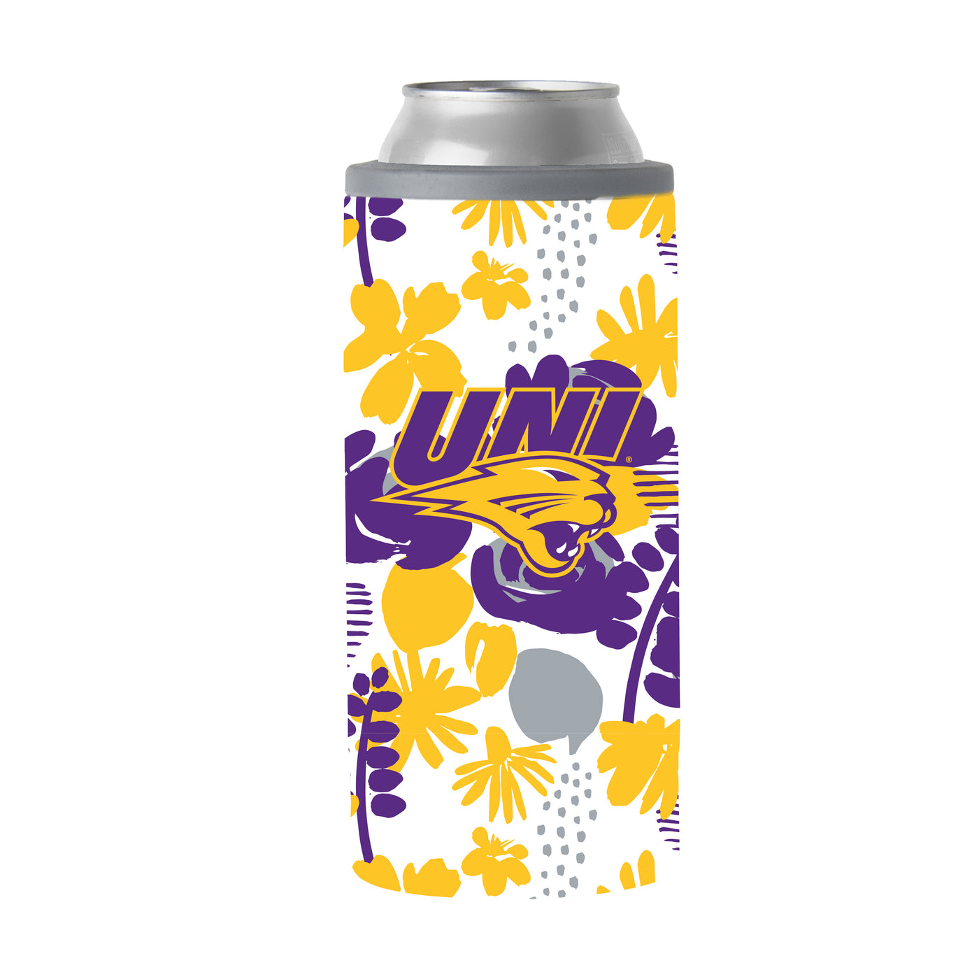 Northern Iowa 12oz Floral Slim Can Coolie