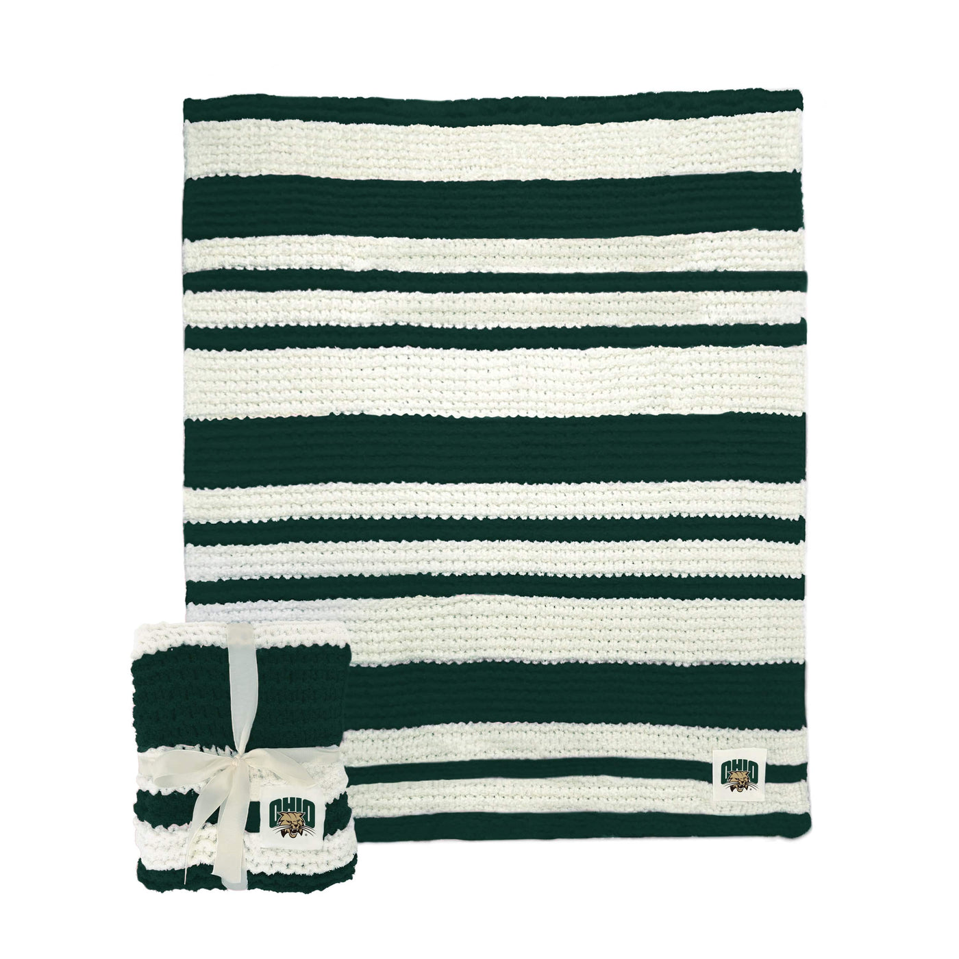 Ohio Bobcats Cable Knit Throw 50x60