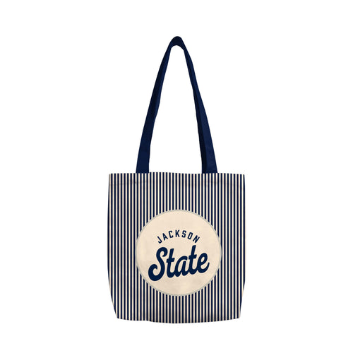 Jackson State Classic Canvas Tote bag with logo branding, featuring durable canvas material and spacious interior for everyday use.