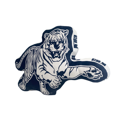 Jackson State XL Puff Pillow blanket by Logo Brands featuring a soft, plush fabric with Jackson State University logo and vibrant team colors