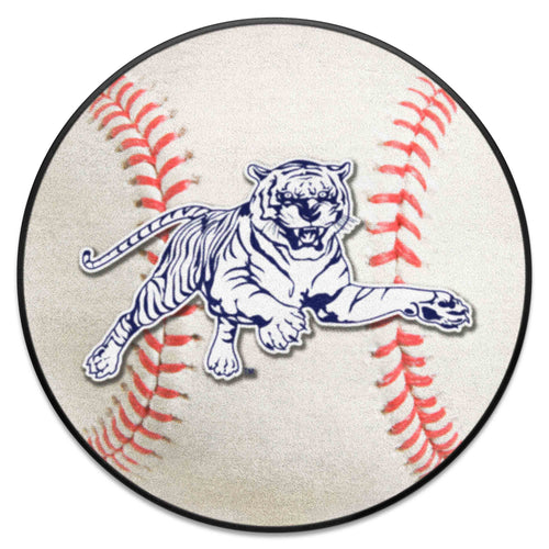 Jackson State University baseball mat by Logo Brands, featuring team logo and design, ideal for sports fan decor or game room.