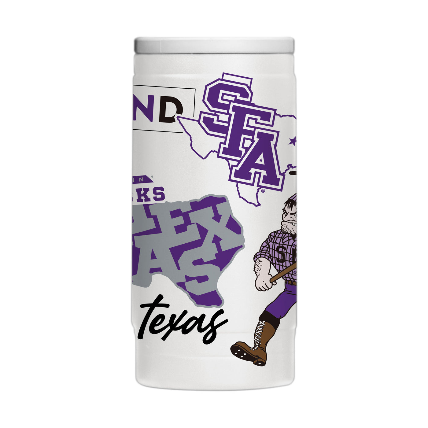 Stephen F Austin 12oz Native Powdercoat SlimCan Coolie