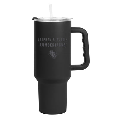 Stephen F Austin 40oz Black Tonal Powder Coat Tumbler