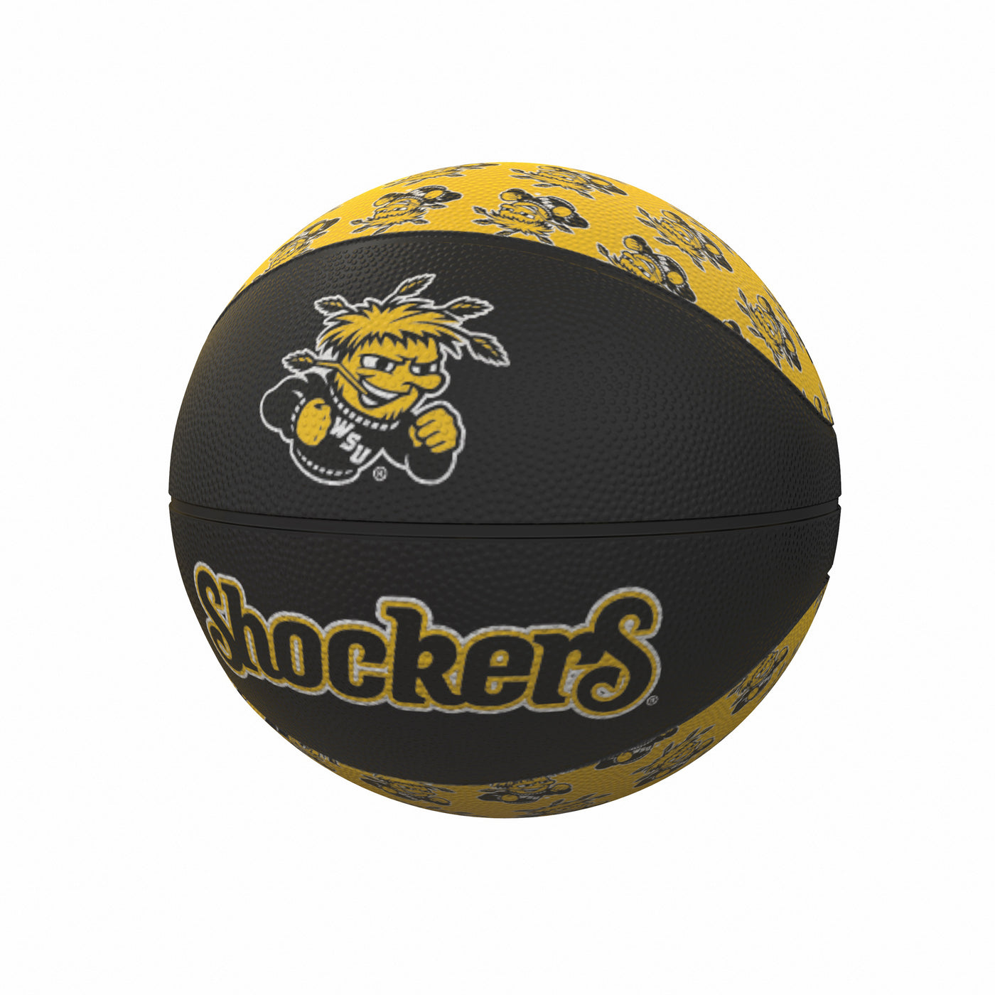 Wichita State Repeating Logo Mini-Size Rubber Basketball