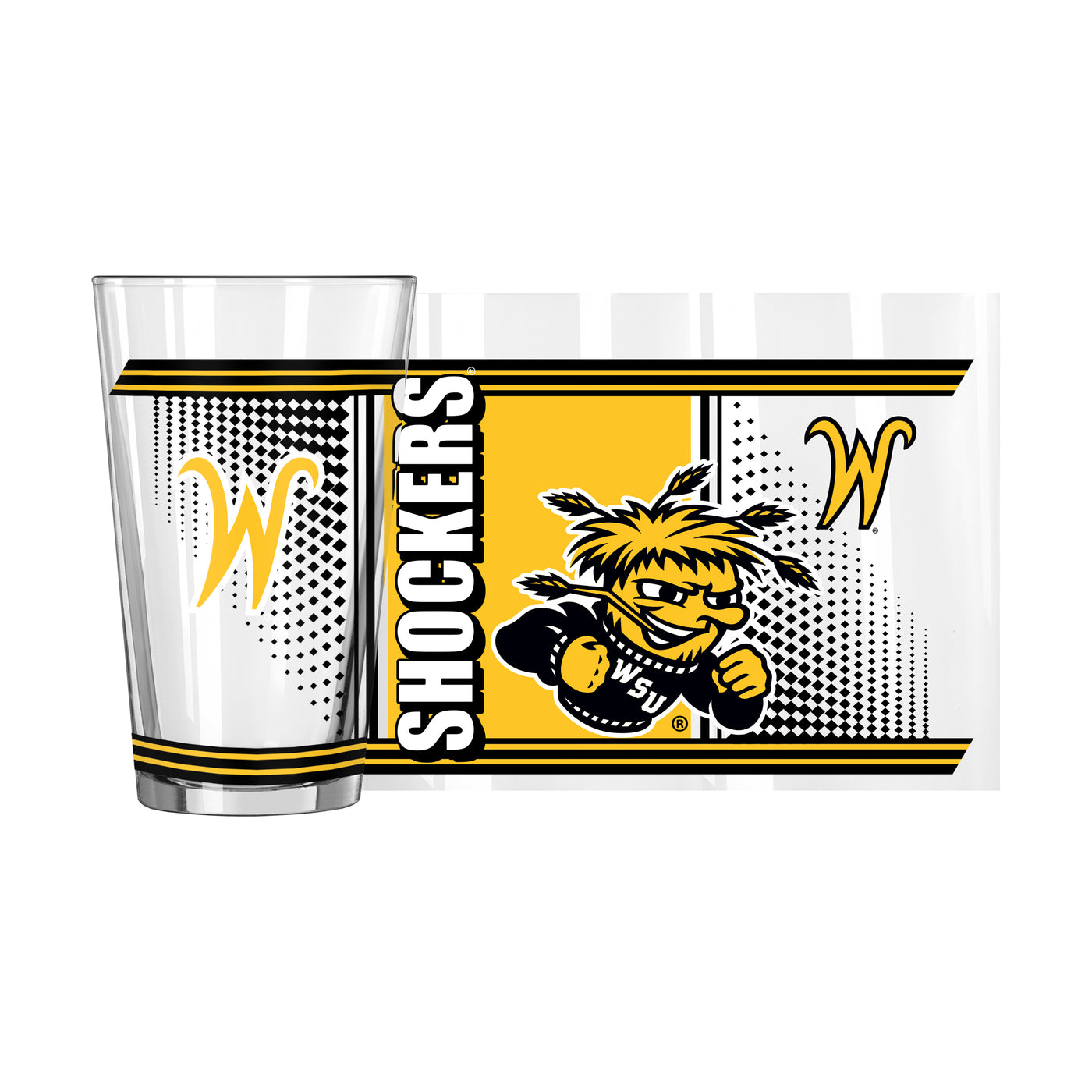 Wichita State 16oz Hero Pint Glass - Logo Brands