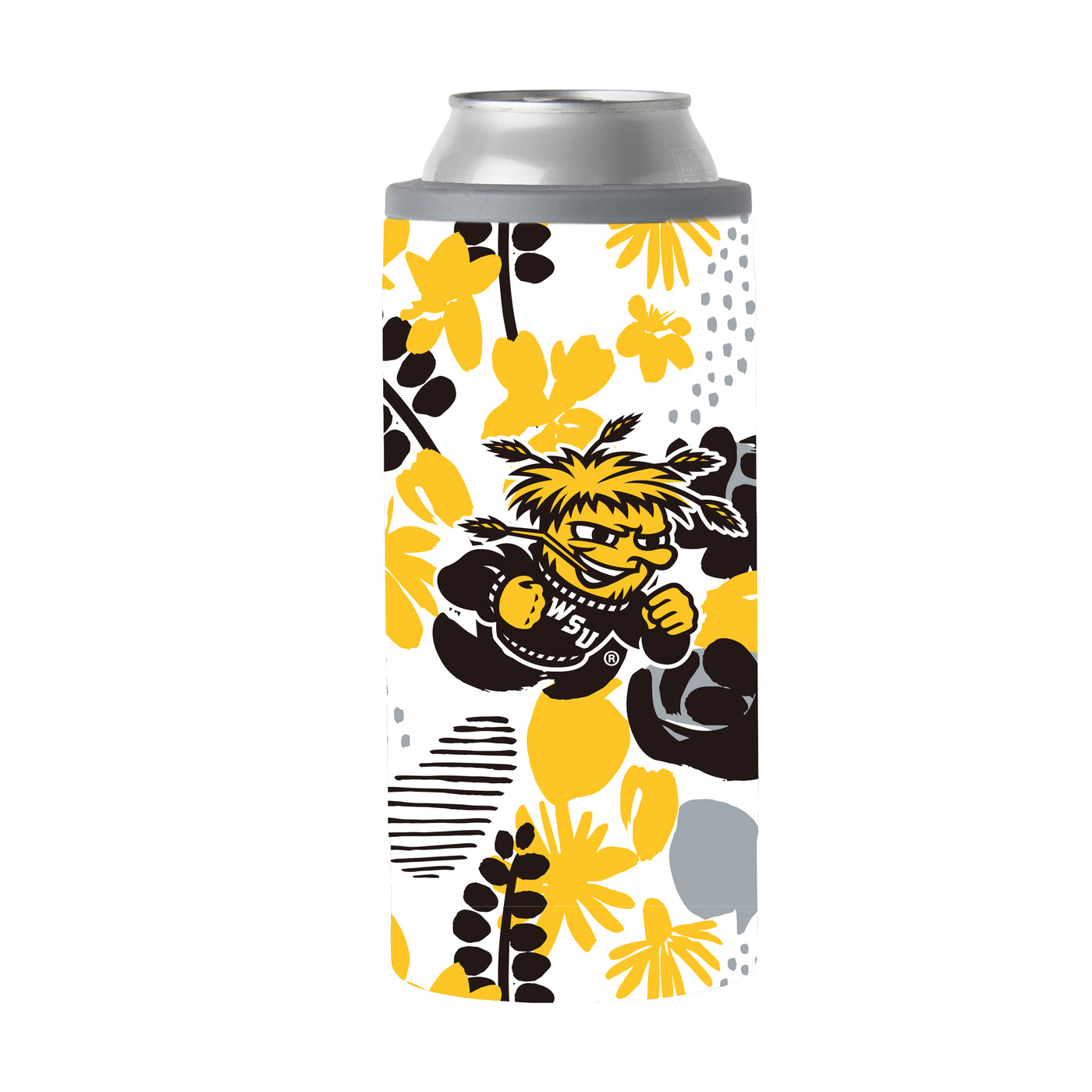 Wichita State 12oz Floral Slim Can Coolie