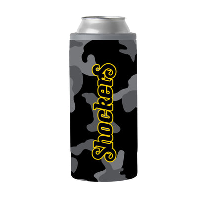 Wichita St Black Camo 12oz Slim Can Coolie