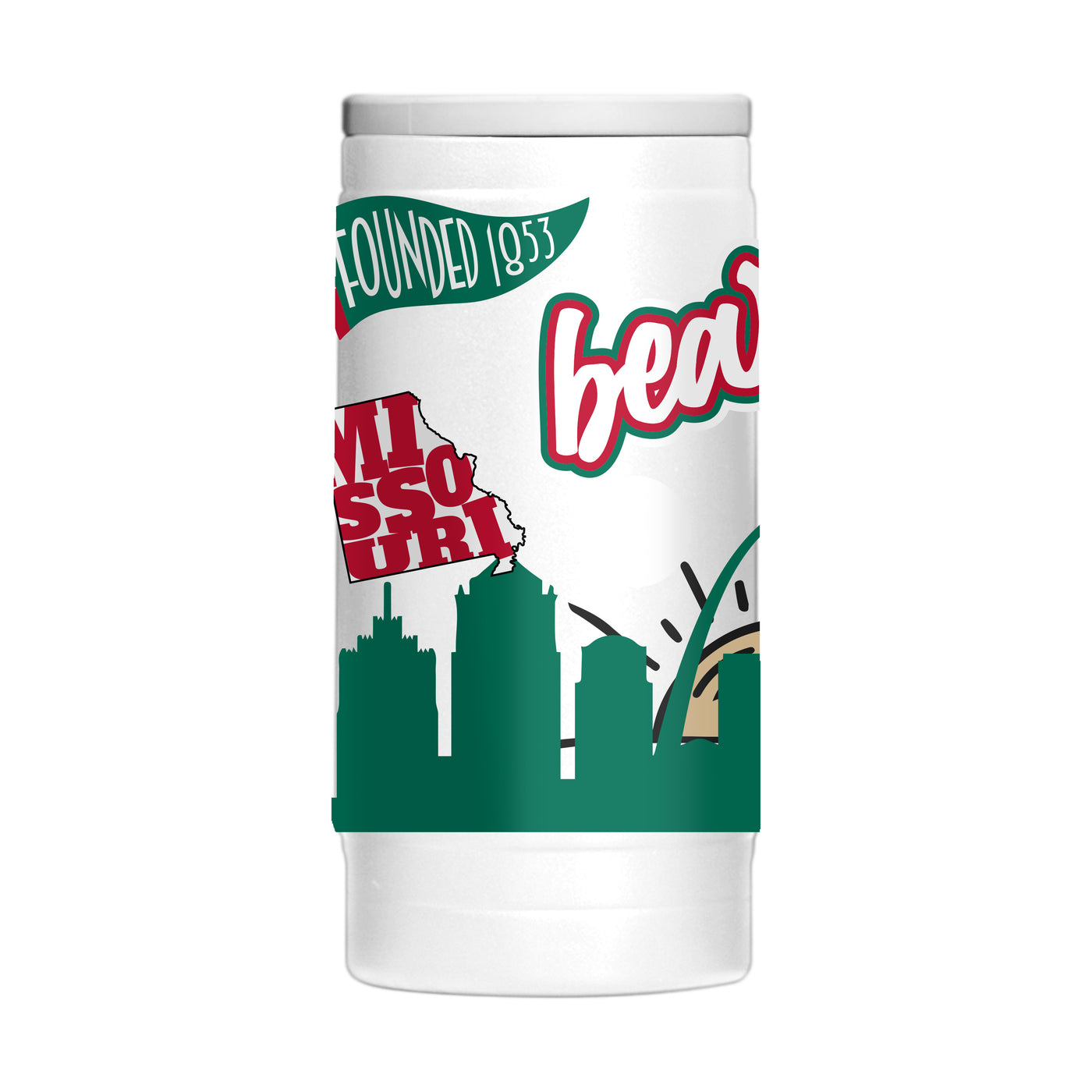 Washington St Louis 12oz Native Powder Coat Slim Can Coolie - Logo Brands
