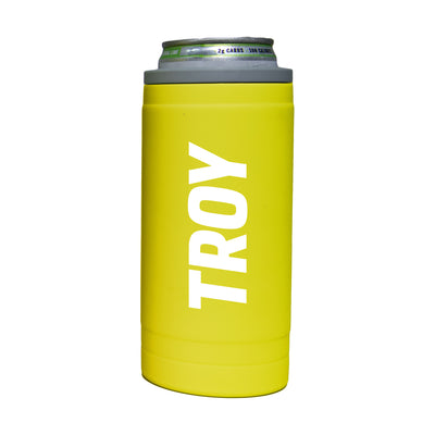 Troy 12oz Cru Stacked Soft Touch Slim Coolie - Logo Brands