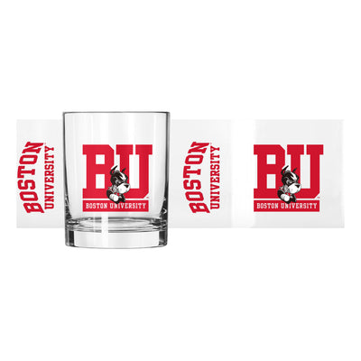Boston University 14oz Gameday Rocks Glass - Logo Brands