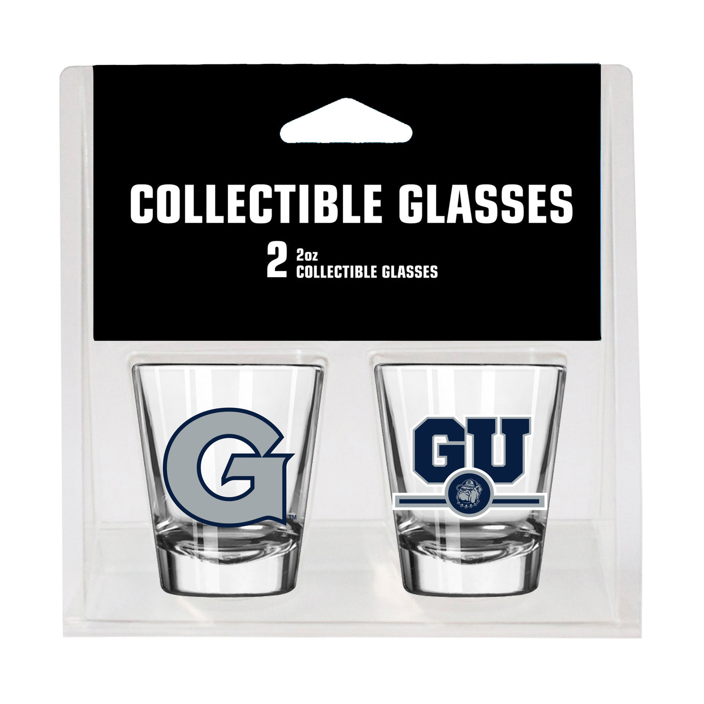 Georgetown Campus Colors 2oz Letterman Shot Glass 2 Pack