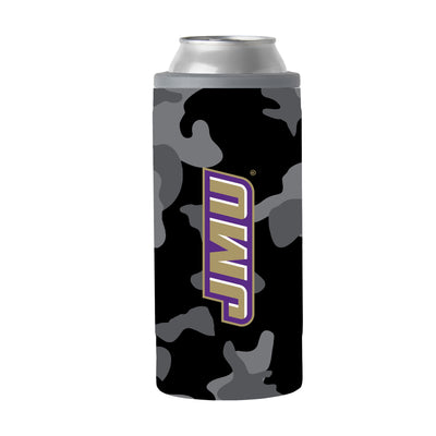 James Madison Black Camo 12oz Slim Can Coolie
