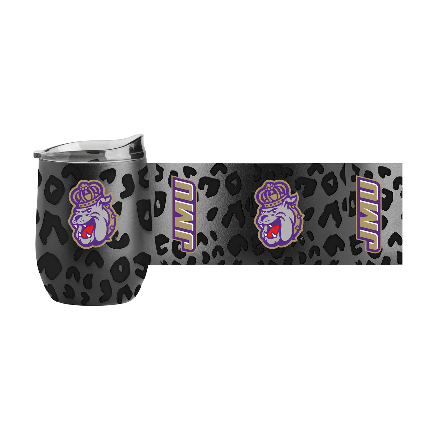 James Madison Leopard 16oz Black Powdercoat Curved Beverage