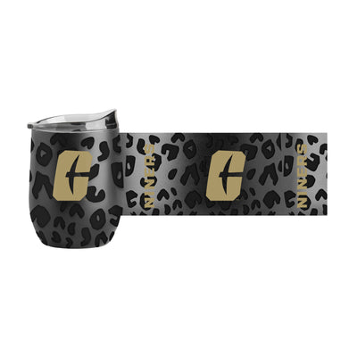 UNC Charlotte Leopard 16oz Black Powdercoat Curved Beverage