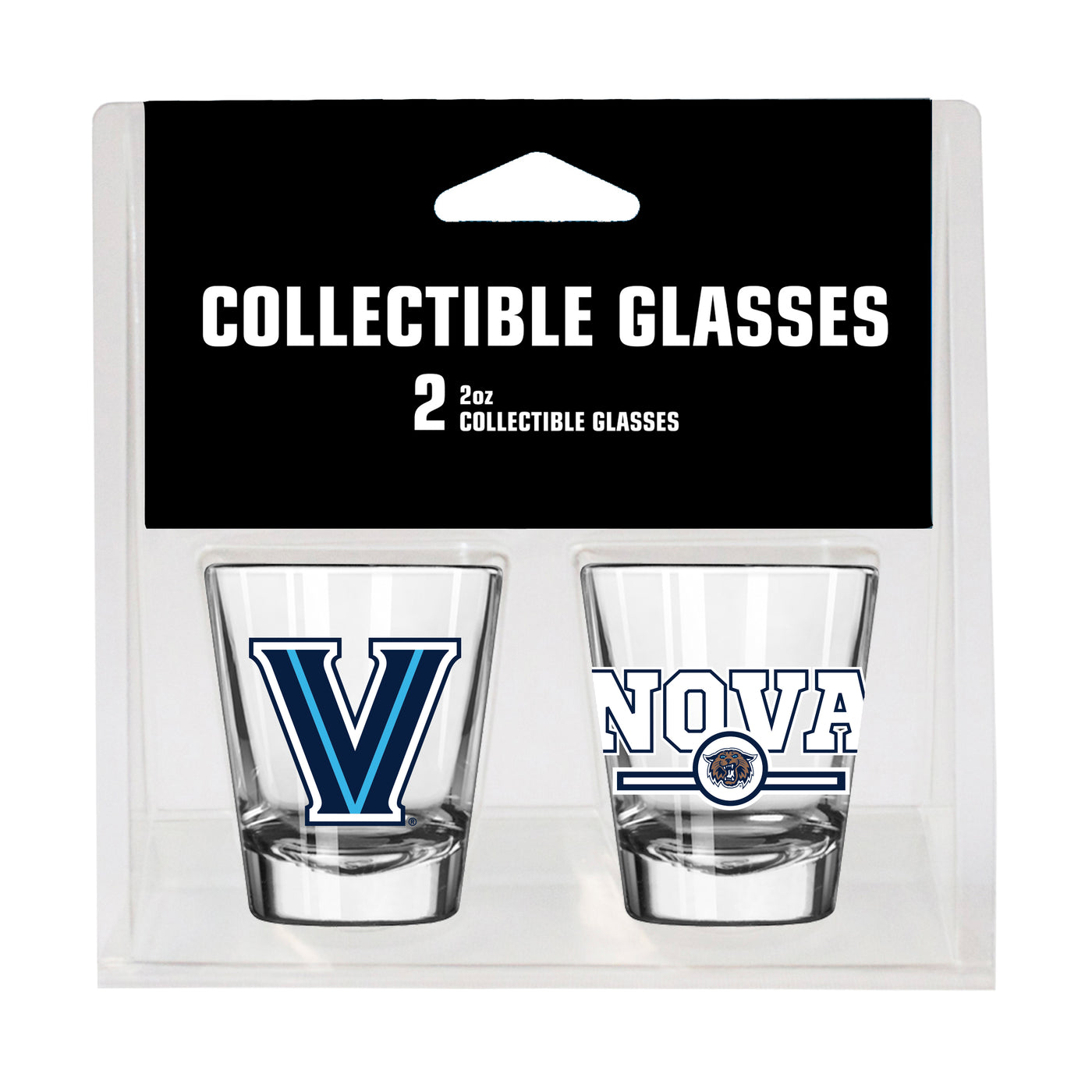Villanova Campus Colors 2oz Letterman Shot Glass 2 Pack