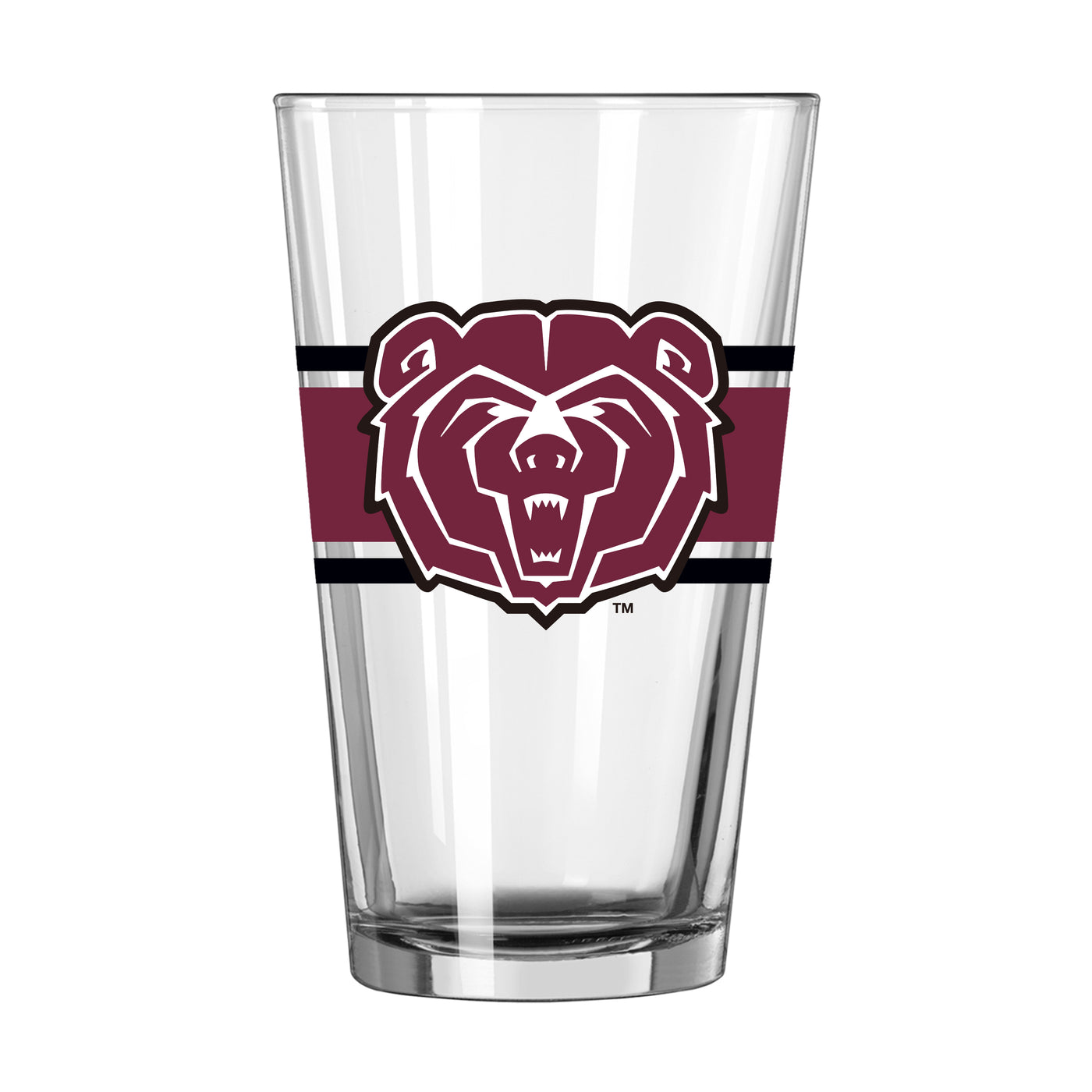 Missouri State 16oz Stripe Pint Glass - Logo Brands