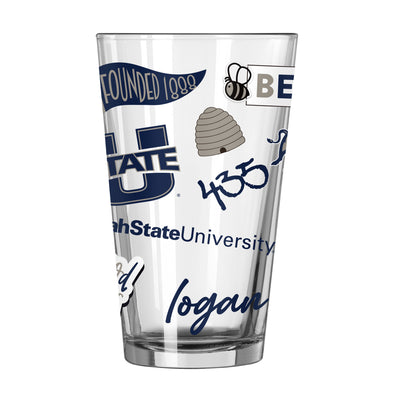 Utah State 16oz Native Pint Glass