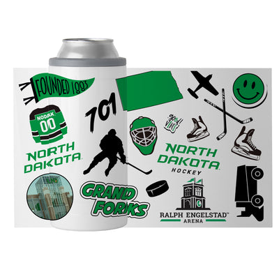 North Dakota Hockey 12oz Native Slim Can Coolie