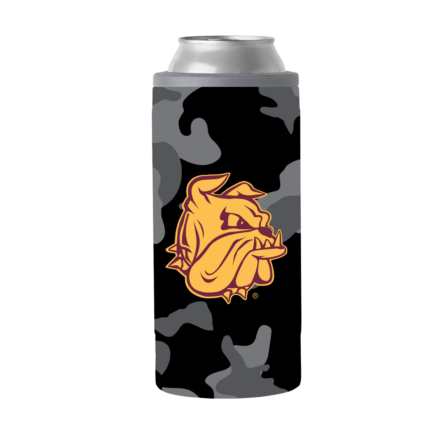 Minnesota Duluth Black Camo 12oz Slim Can Coolie