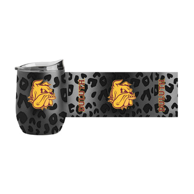 Minnesota Duluth Leopard 16oz Black Powdercoat Curved Beverage