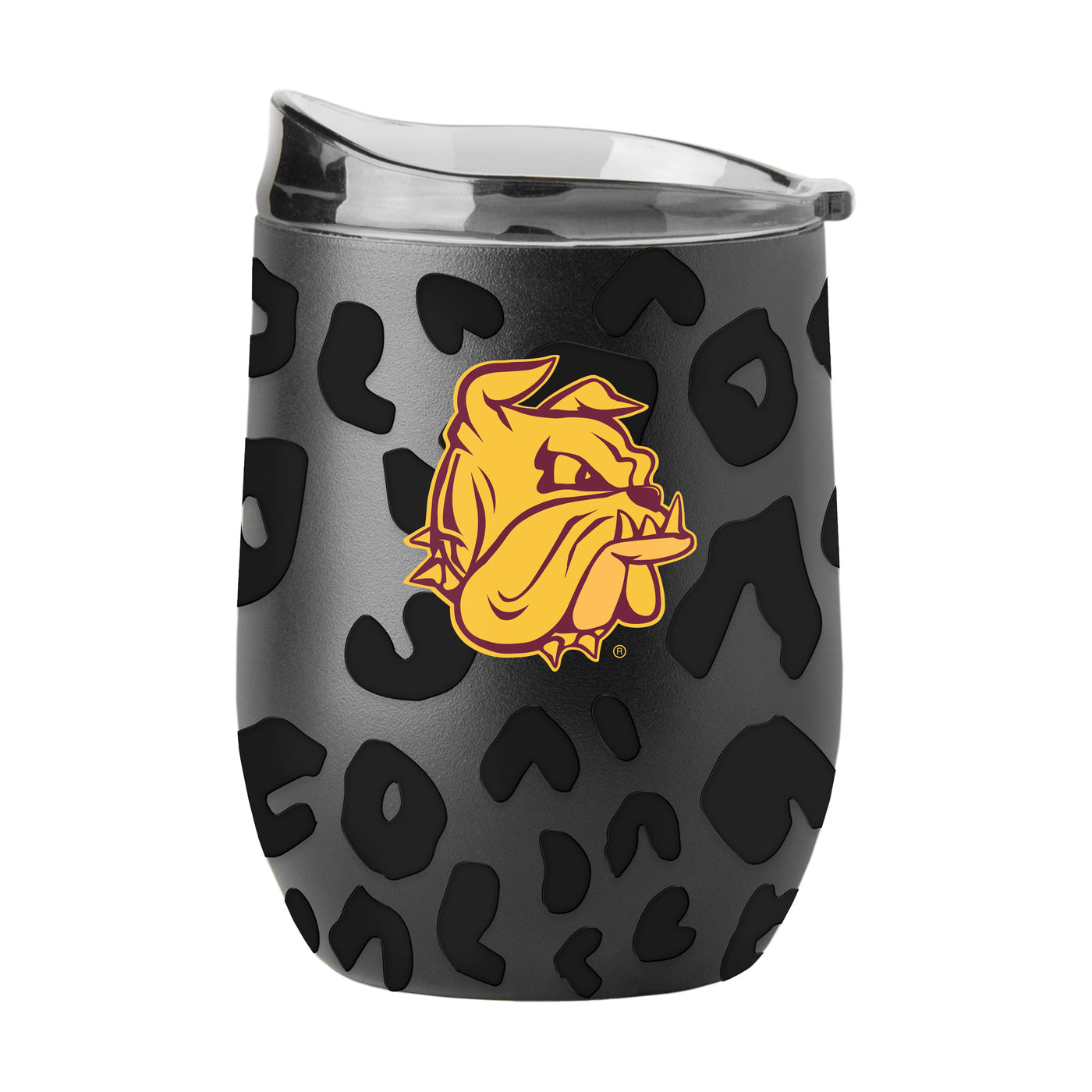 Minnesota Duluth Leopard 16oz Black Powdercoat Curved Beverage
