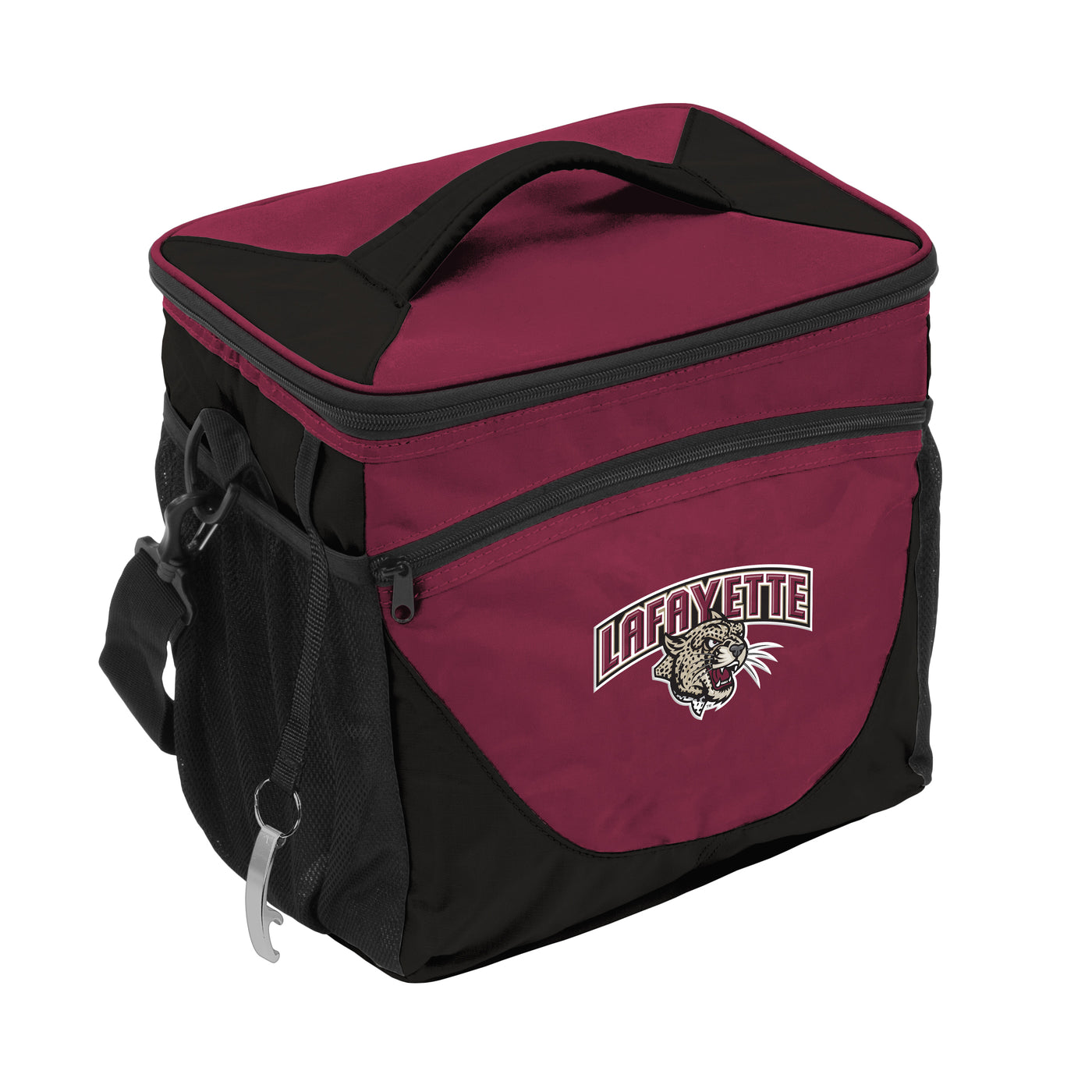 Lafayette College Maroon 24 can cooler f/ Primary Logo