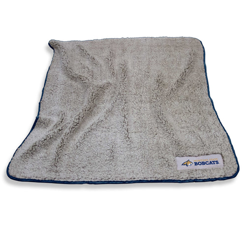 Montana State Navy Frosty Fleece blanket by Logo Brands, soft and cozy with Montana State logo design, perfect for fans.