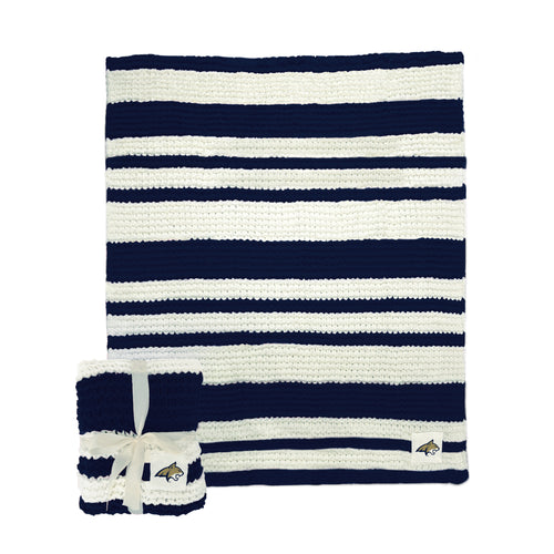 Montana State Cable Knit Throw Blanket by Logo Brands, 50x60 inches, soft and cozy with Montana State-themed cable knit design.