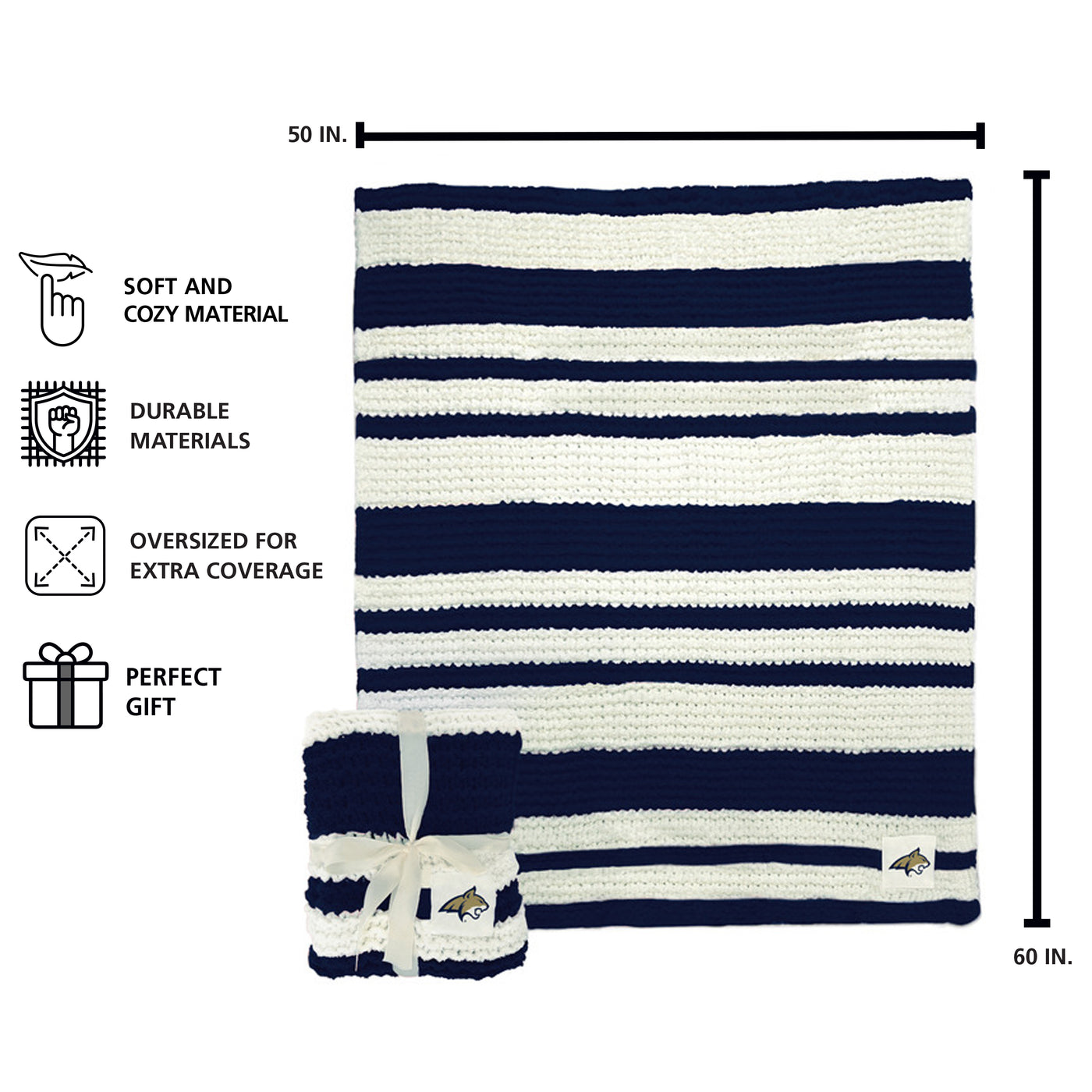Montana State Cable Knit Throw 50x60
