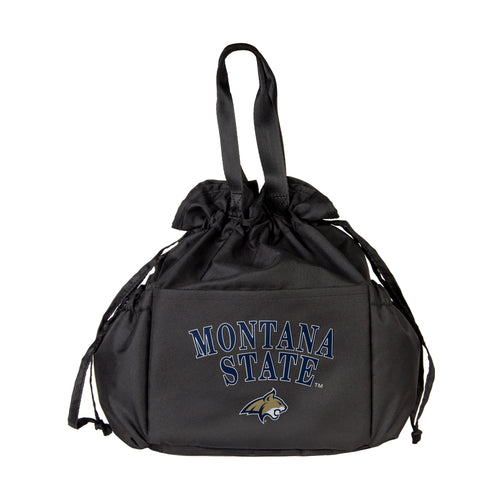 Montana State drawstring lunch cooler by Logo Brands, eco-friendly insulated cooler bag with Montana State logo design.