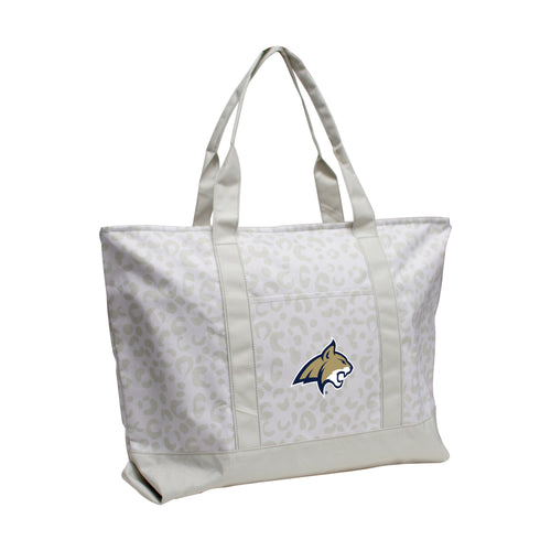 Leopard pattern tote bag from Logo Brands featuring a spacious design, perfect for carrying daily essentials.