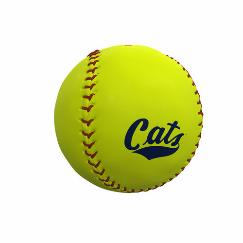 Montana State Yellow Softball by Logo Brands with team logo and stitching, designed for recreational play.