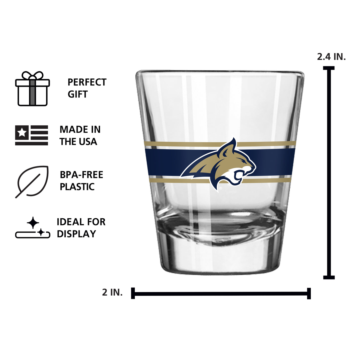 Montana State 2oz Stripe Shot Glass