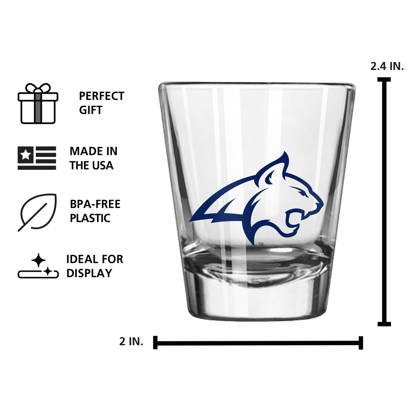 Montana State 2oz Gameday Shot Glass