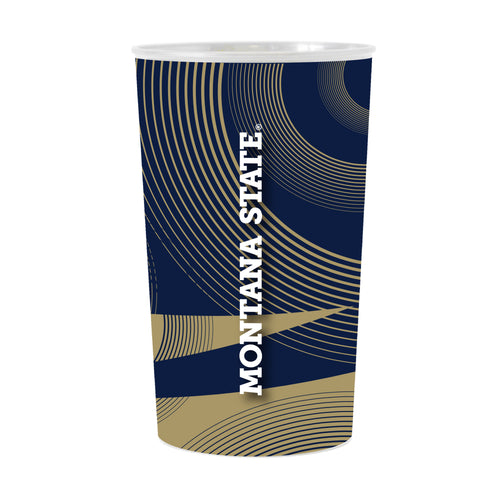 Set of four MT State Geo Pattern hardwall cups by Logo Brands, durable drinkware with colorful geometric designs.