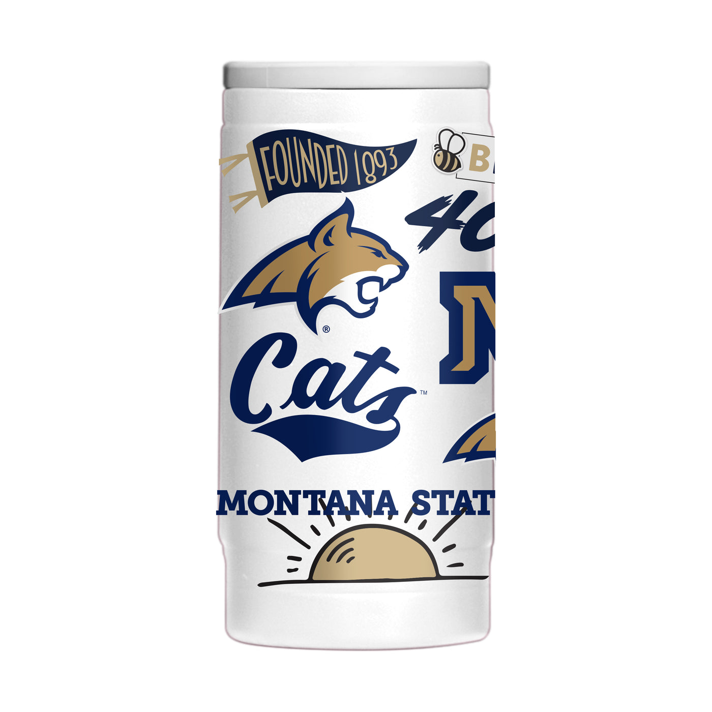 Montana State 12oz Native Powder Coat Slim Can Coolie